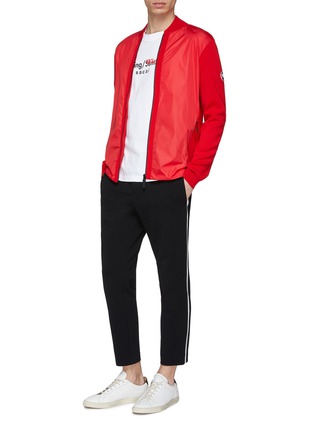 模特儿示范图 - 点击放大 - CANADA GOOSE - WindBridge尼龙拼接美丽诺羊毛针织开