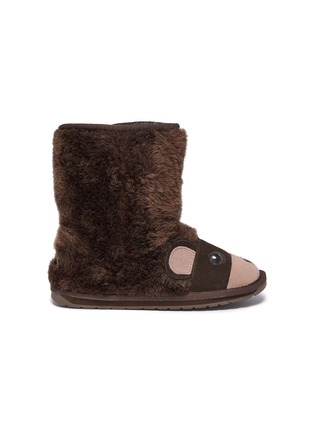 首图 - 点击放大 - EMU AUSTRALIA - Brown Bear儿童款小熊造型绒面真皮短靴