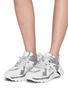 模特儿示范图 - 点击放大 - ASH - Flash真皮网格拼接网眼布运动鞋