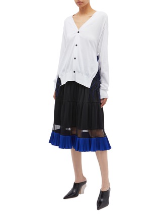 模特示范图 - 点击放大 - TOGA ARCHIVES - 拼接设计塔夫绸百褶半裙