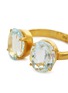 细节 –点击放大 - AISHWARYA - Aquamarine silver gold alloy open ring