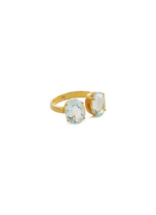 首图 –点击放大 - AISHWARYA - Aquamarine silver gold alloy open ring