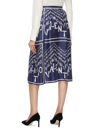 背面 - 点击放大 - VALENTINO GARAVANI - 品牌名称折纹真丝半裙