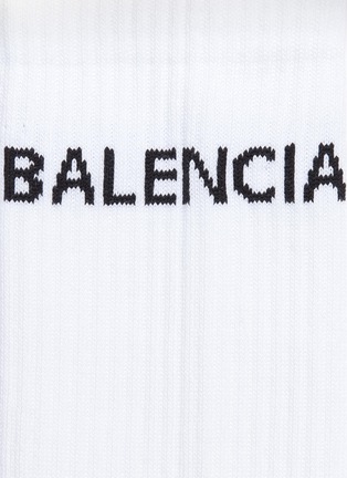 细节 - 点击放大 - BALENCIAGA - logo嵌花针织袜