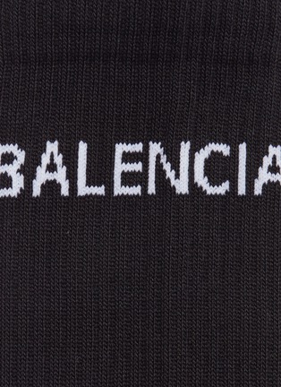 细节 - 点击放大 - BALENCIAGA - Logo嵌花针织袜