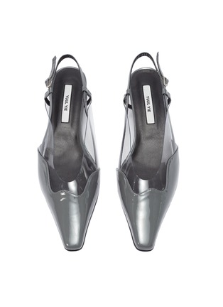 细节 - 点击放大 - YUUL YIE - 'Dewy' PVC panel wavy leather slingback pumps