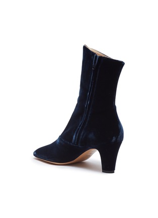 细节 - 点击放大 - EMMA HOPE - 'High Zippo' velvet ankle boots