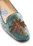 细节 - 点击放大 - EMMA HOPE - Star embroidered velvet loafers