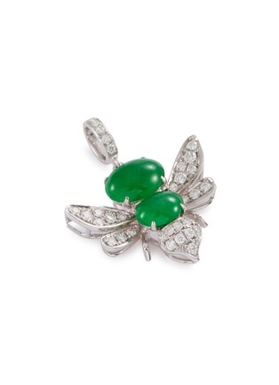 细节 - 点击放大 - SAMUEL KUNG - Diamond jadeite 18k white gold pendant
