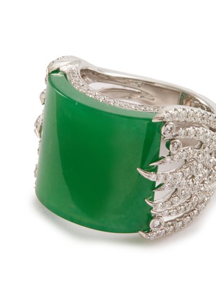 细节 - 点击放大 - SAMUEL KUNG - Diamond jadeite 18k white gold ring