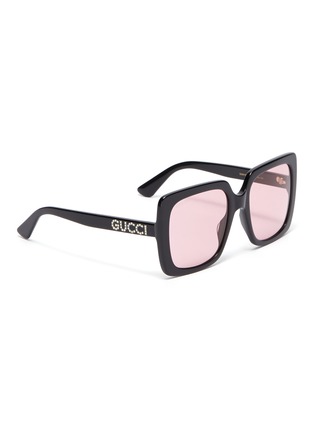 模特儿示范图 - 点击放大 - GUCCI - oversize板材方框太阳眼镜