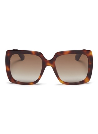 首图 - 点击放大 - GUCCI - 仿水晶品牌名称琥珀方框太阳眼镜