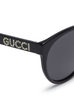 细节 - 点击放大 - GUCCI - 仿水晶品牌名称板材太阳眼镜