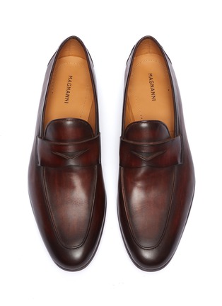 细节 - 点击放大 - MAGNANNI - Leather penny loafers