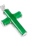 细节 - 点击放大 - SAMUEL KUNG - Diamond jade 18k white gold cross pendant