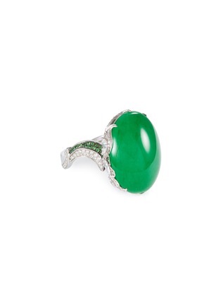 首图 - 点击放大 - SAMUEL KUNG - Diamond garnet jade 18k white gold ring