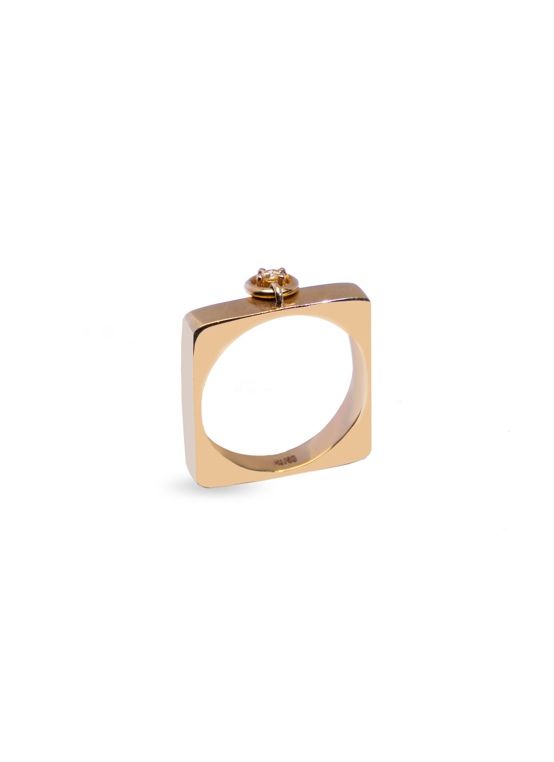 CIGA LONG 钻石18k金方形戒指