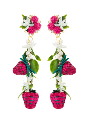 首图 - 点击放大 - MERCEDES SALAZAR - 花叶编织草莓造型吊坠夹耳耳环