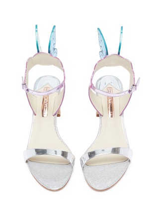 细节 - 点击放大 - SOPHIA WEBSTER - Chiara 60蝴蝶翅膀金属感真皮凉鞋