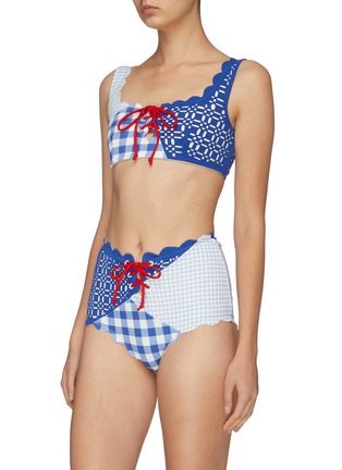 模特儿示范图 - 点击放大 - MARYSIA - Wainscott拼接设计波浪边系带泳裤