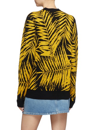 背面 - 点击放大 - DOUBLE RAINBOUU - 棕榈叶图案混羊毛针织衫