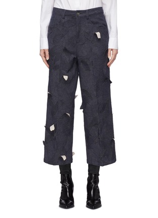 首图 –点击放大 - XU ZHI - 拼贴设计混羊毛牛仔露踝裤