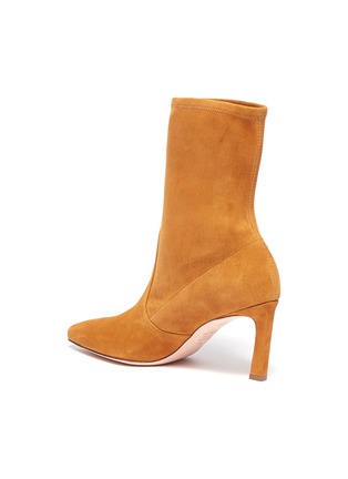  - STUART WEITZMAN - Rapture弹力绒面真皮尖头高跟短靴