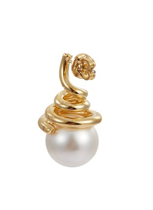 细节 - 点击放大 - BITTERSWEET - Pearl in the shell 18k镀金纯银螺旋人造珍珠耳环