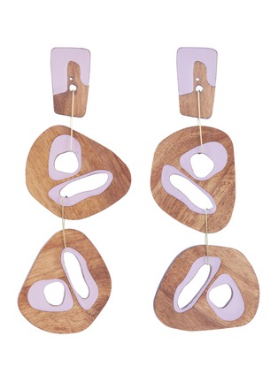首图 - 点击放大 - ROKSANDA - Cutout sculptural wood mismatched drop earrings