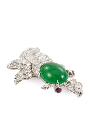 细节 - 点击放大 - SAMUEL KUNG - Diamond ruby jade 18k white gold fish brooch