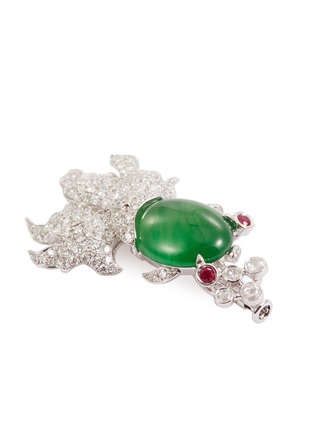 细节 - 点击放大 - SAMUEL KUNG - Diamond ruby jade 18k white gold fish brooch