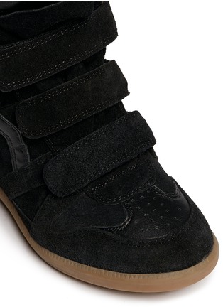细节 - 点击放大 - ISABEL MARANT ÉTOILE - 麂皮内置坡跟高筒运动鞋
