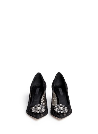 正面 - 点击放大 - DOLCE & GABBANA - 仿水晶装饰蕾丝中跟鞋