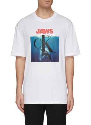首图 - 点击放大 - CALVIN KLEIN 205W39NYC - 大白鲨电影海报印花oversize T恤