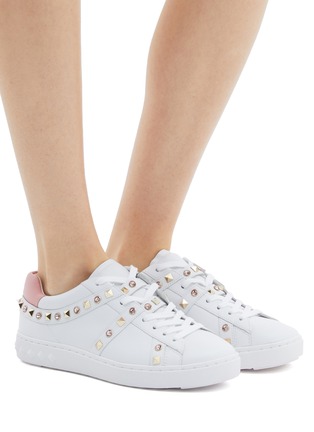 Play S' strass stud leather sneakers 