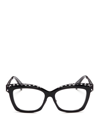 首图 - 点击放大 - ALEXANDER MCQUEEN - Wavy cutout metal brow bar optical glasses