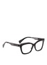 模特示范图 - 点击放大 - ALEXANDER MCQUEEN - Wavy cutout metal brow bar optical glasses