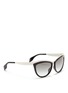 模特示范图 - 点击放大 - ALEXANDER MCQUEEN - Metal brow bar acetate sunglasses