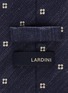 细节 - 点击放大 - LARDINI - 花卉刺绣丝混麻领带
