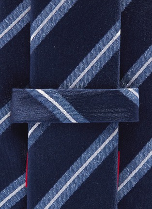 细节 - 点击放大 - ISAIA - 拼色条纹丝混棉领带