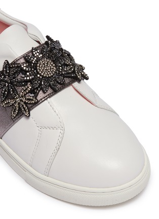细节 - 点击放大 - WINK - Milkshake儿童款仿水晶花卉装饰真皮运动鞋