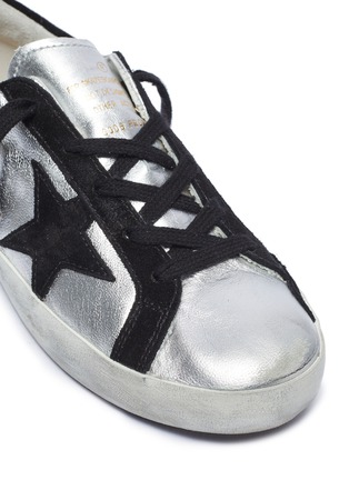 细节 - 点击放大 - GOLDEN GOOSE - Superstar儿童款绒面五角星皱感真皮运动鞋