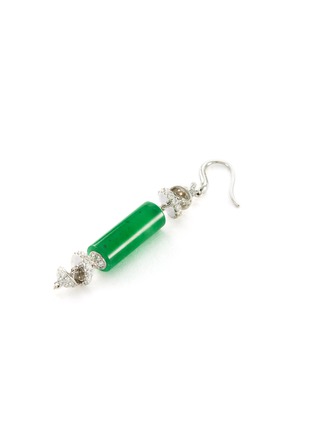 细节 - 点击放大 - SAMUEL KUNG - Diamond jade 18k white gold tiered drop earrings