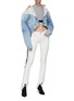 模特儿示范图 - 点击放大 - BEN TAVERNITI UNRAVEL PROJECT - 拼接设计oversize短款牛仔夹克