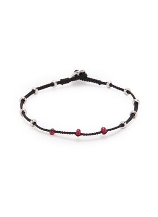 首图 - 点击放大 - TATEOSSIAN - 'Lusso' ruby bead silver macramé bracelet