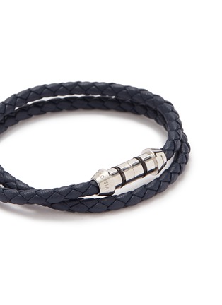 细节 - 点击放大 - TATEOSSIAN - 'Montecarlo' double wrap silver leather bracelet