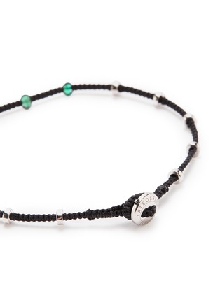 细节 - 点击放大 - TATEOSSIAN - 'Lusso' emerald bead silver macramé bracelet
