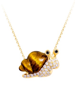首图 - 点击放大 - BAO BAO WAN - Snail钻石虎眼石18k黄金蜗牛造型项链