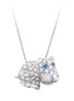 首图 - 点击放大 - BAO BAO WAN - Blue Hippo钻石蓝宝石18k白金河马造型项链
