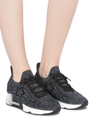 模特儿示范图 - 点击放大 - ASH - Lunatic Star五角星闪亮针织袜靴式运动鞋